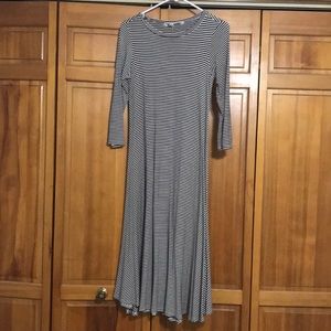 brown and white striped maxi dress!